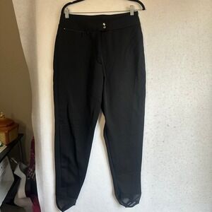 Polar Edge Schoeller Black Stirrup Ski Pants Women Size 14 Stretch Snow Trousers